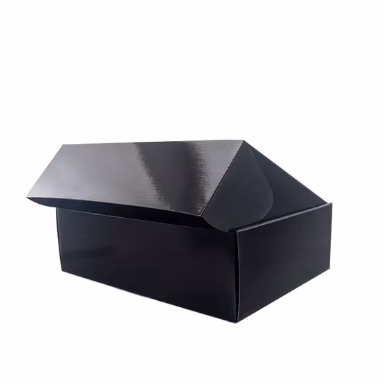 Изготовленная на заказ высококачественная черная откидная крышка из гофрированного картона, подарочная почтовая коробка